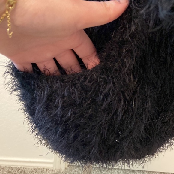 Soft fuzzy black cardigan - Picture 3 of 5